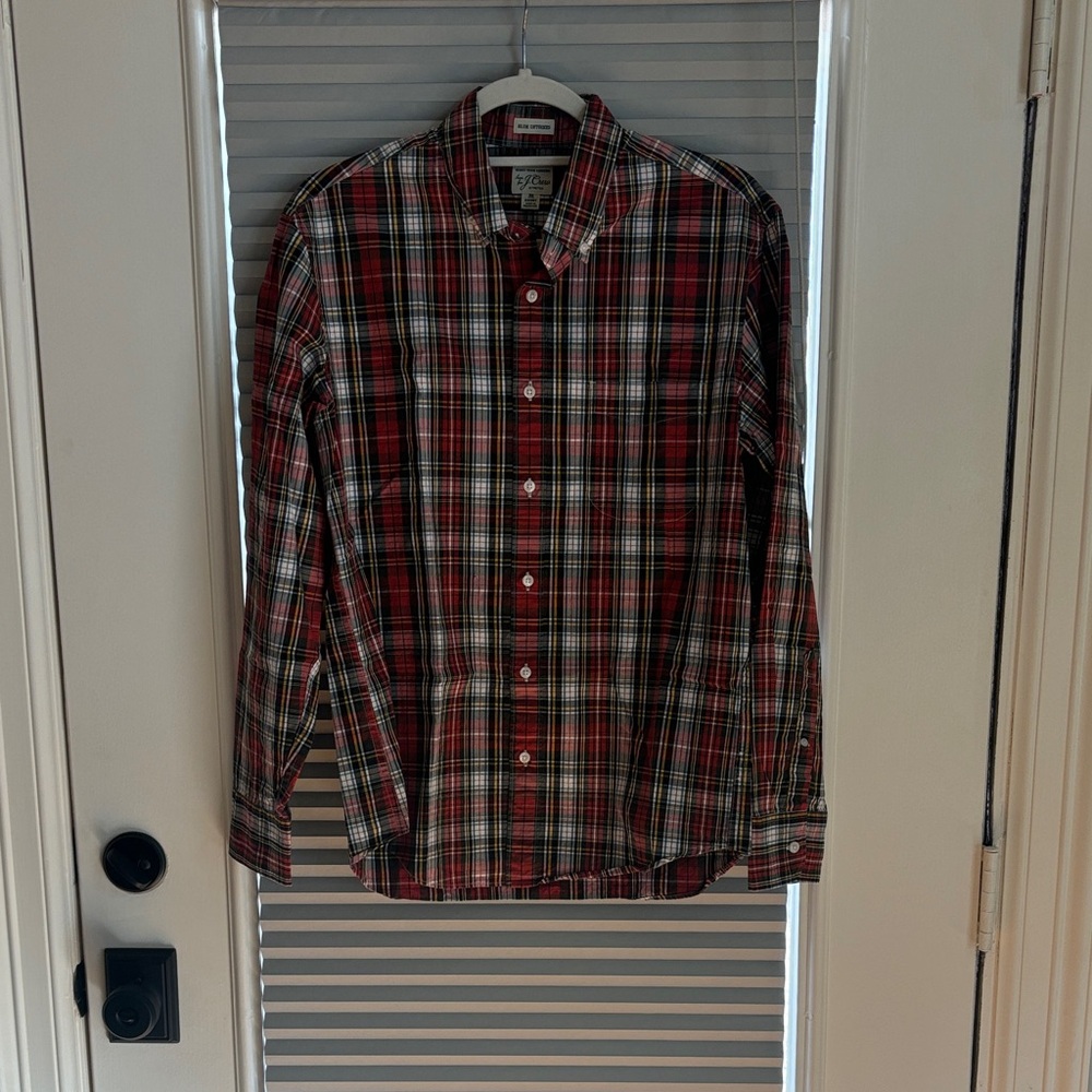 J. Crew Red and Black Plaid Button Down Shirt
